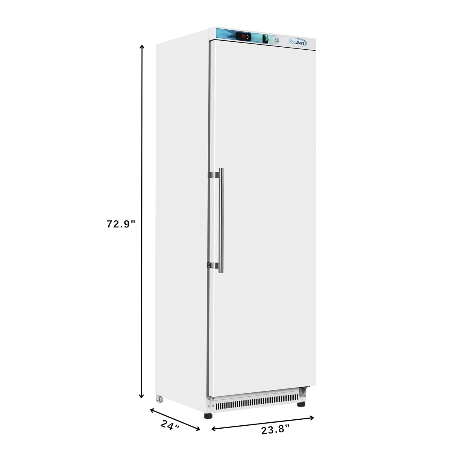 KoolMore 12 Cu. ft. Commercial Reach in Refrigerator with Solid Door, ETL Listed in White