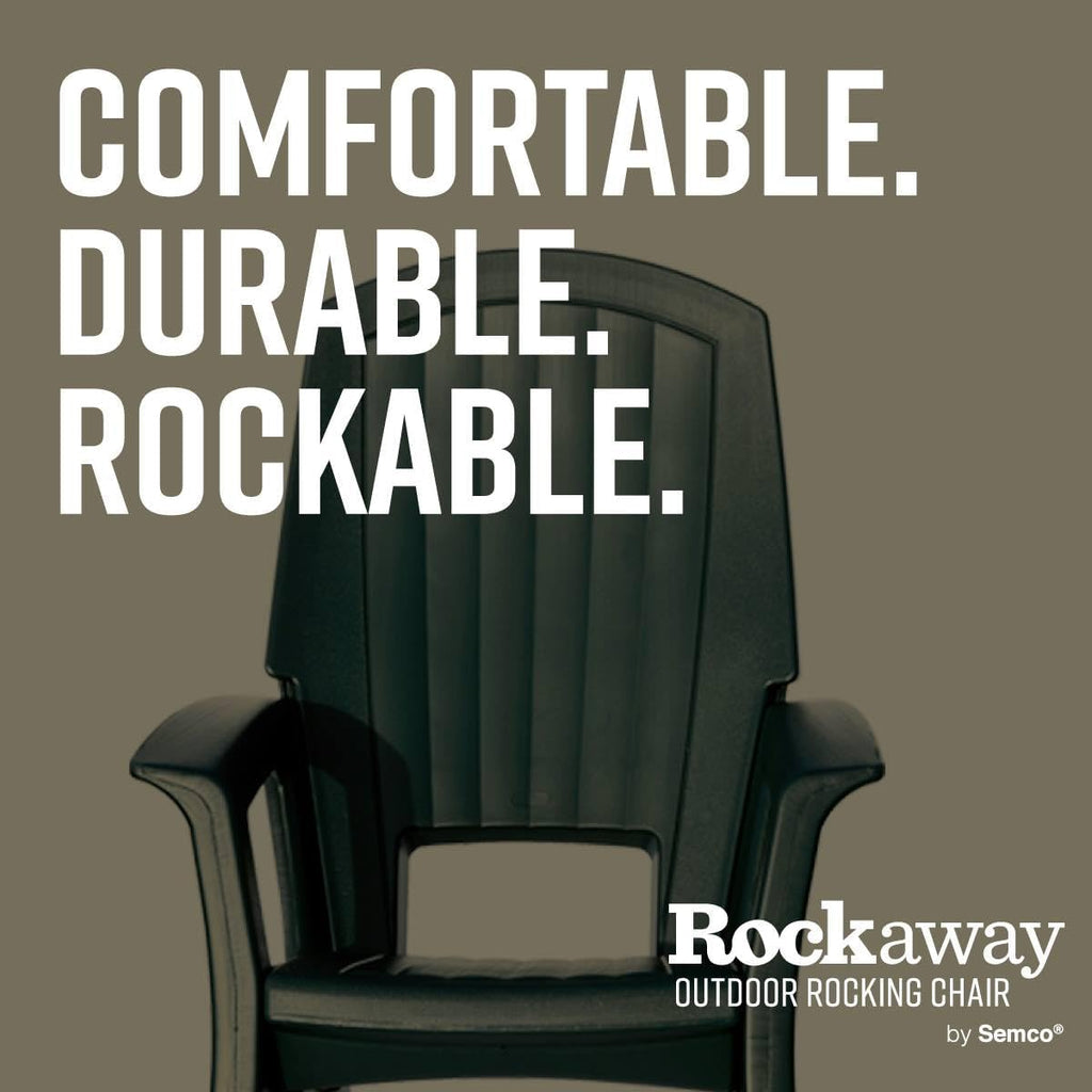 Semco Rockaway Heavy Duty All-Weather Outdoor Rocking Chair Plastics - Black