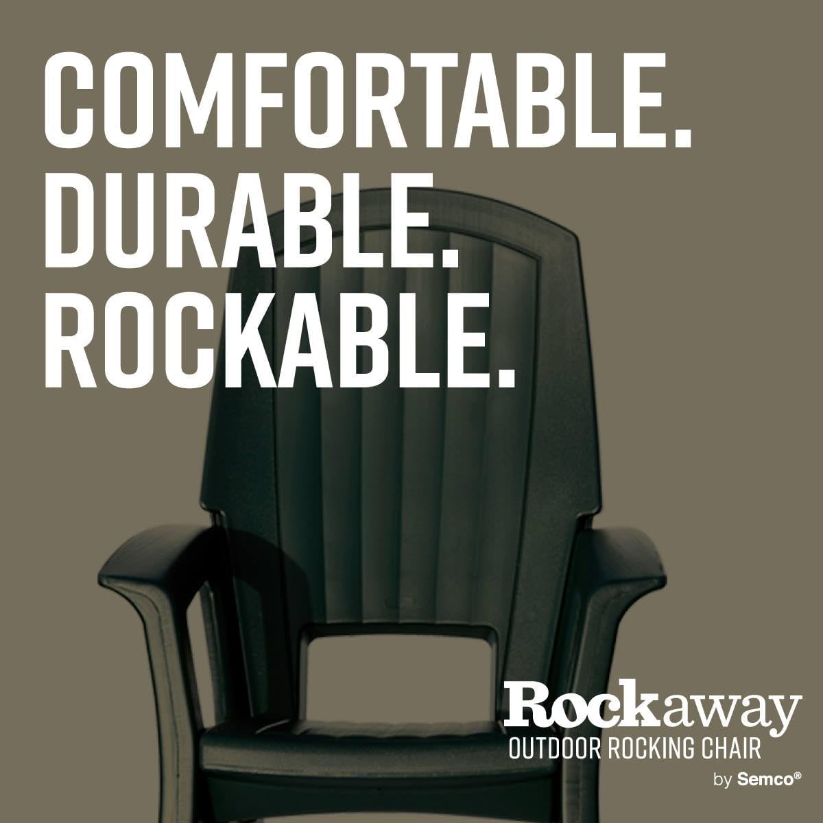 Semco Rockaway Heavy Duty All-Weather Outdoor Rocking Chair Plastics - Black