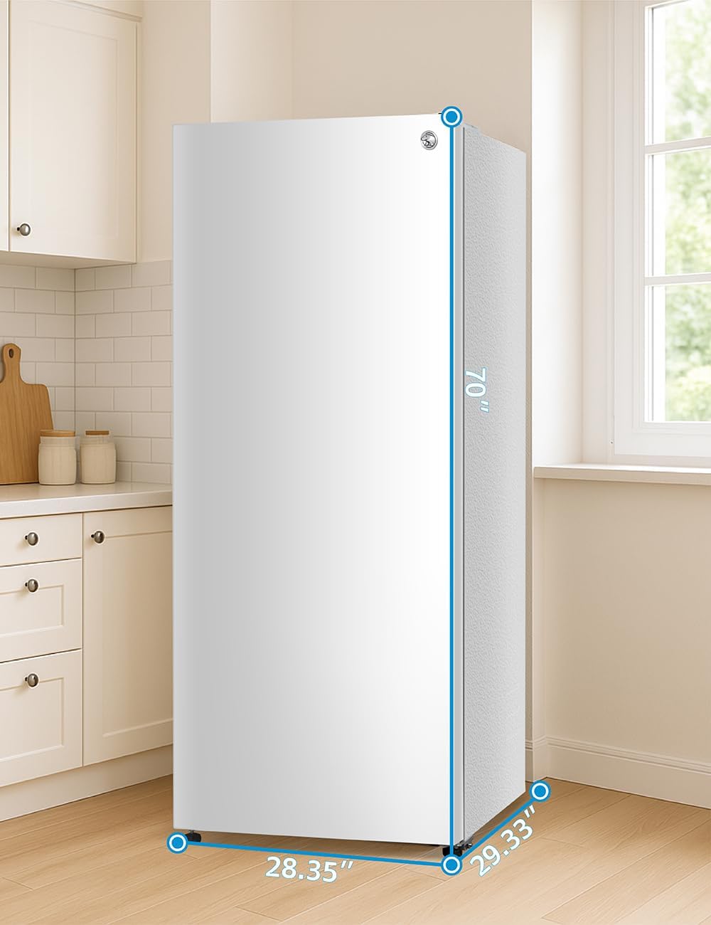 Commercial Cool 16.4 Cu. Ft. Convertible Freezer Refrigerator, Upright Fridge with Glass Shelves, Reversible Door, ENERGY STAR rated, Auto Defrost, CCUC1640GW, White