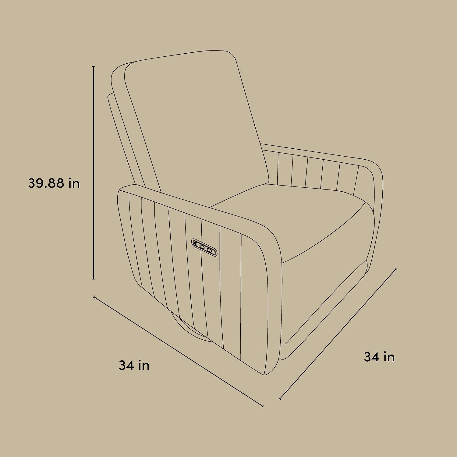 Storkcraft Kyoto Deluxe Extra-Wide Power Recliner Swivel Glider – Premium Electronic Nursery Wide Glider Rocking Chair, Oeko-TEX 100 Certified, Includes Dual-USB Charging Port (Ivory Basketweave)