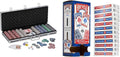 Fat Cat Bling 13.5 Gram Texas Hold 'em Clay Poker Chip Set with Aluminum Case, 500 Striped Dice Chips & Bicycle Standard Playing Cards, Poker Size, 12 Pack