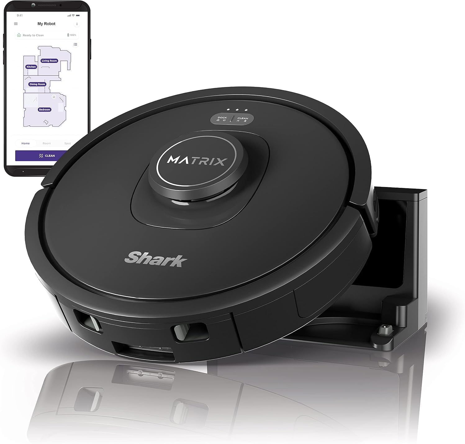 Shark R-RV2310 Matrix Robot Vacuum for Carpets and Hardfloors with Self-Cleaning Brushroll and Precision Mapping - Certified Refurbished