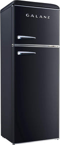 Galanz GLR12TBEEFR Refrigerator, Dual Door Fridge, Adjustable Electrical Thermostat Control with Top Mount Freezer Compartment, Retro Blue, 12.0 Cu Ft (Black)