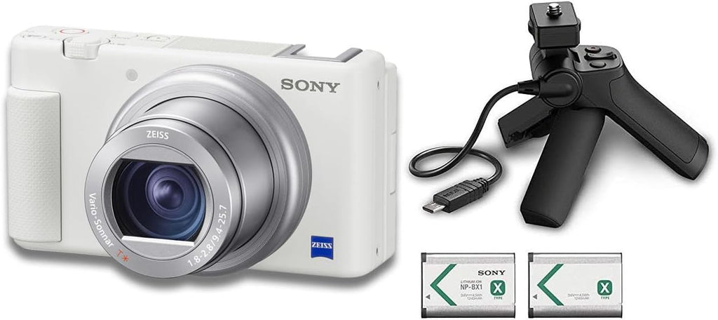 Sony ZV-1 Digital Camera (White) Shooting Grip Kit