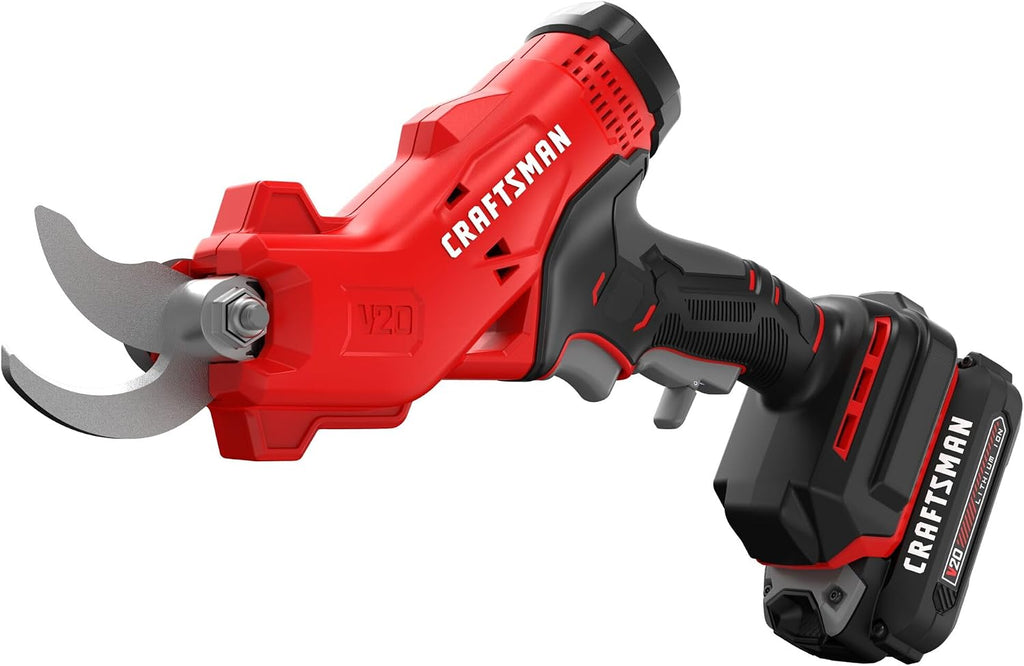 CRAFTSMAN V20 Cordless Electric Pruner, Pruning Shears for Gardening, 2 Ah Battery and Charger Included, Electric Pruning Shears, Tree Pruner (CMCPR320C1)