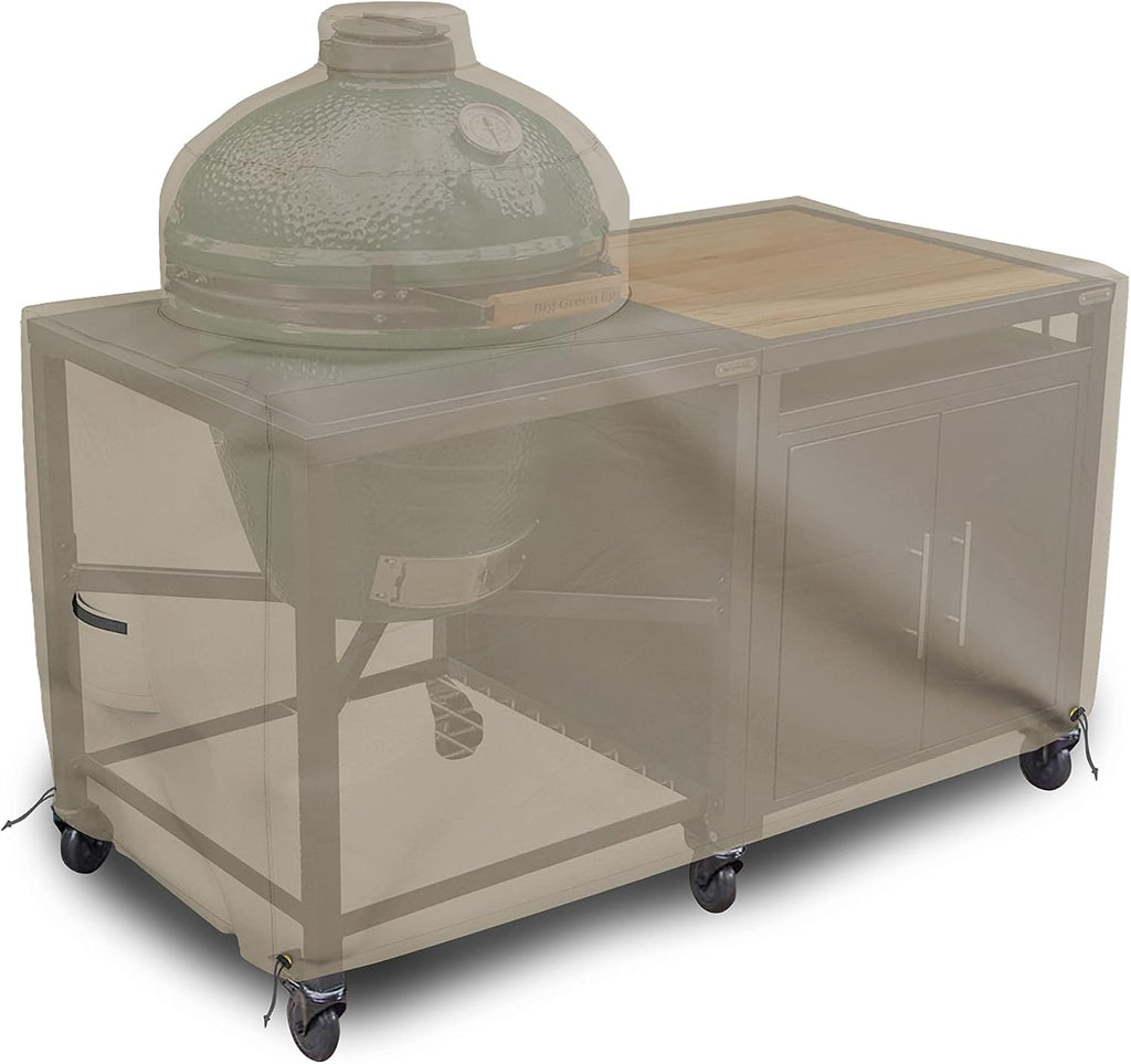 Covers & all Big Egg Grill Cover, 12 Oz Waterproof UV & Weather Resistant, PVC Coated Outdoor Cover with Air Vents & Drawstrings (60' L x 36' D x 50' H, Beige)