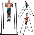 KT TOES DON'T TOUCH GROUND Foldable Free Standing Pull Up Bar Stand Sturdy Power Tower Workout Station For Home Gym Strength Training Adjustable Pullup Fitness Equipment Multifunctional Exercise Rack