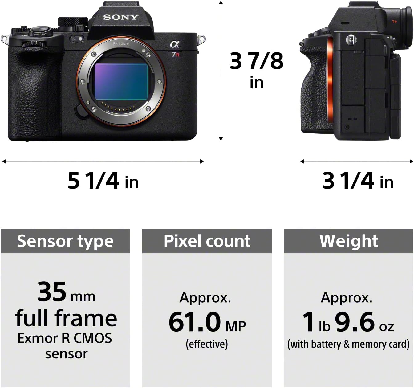 Sony Alpha 7R V Full-Frame Mirrorless Interchangeable Lens Camera Body