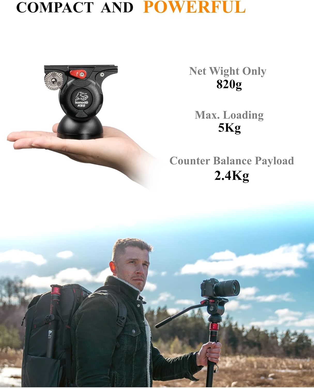 IFOOTAGE Monopod Cobra 3 Strike A150S+K5S, 59' Monopod for Camera Aluminum Travel Monopod with Feet, 1/4'' & 3/8'' Quick Release Compatible with Sony Canon Nikon DSLR Camera, Payload 11Lb