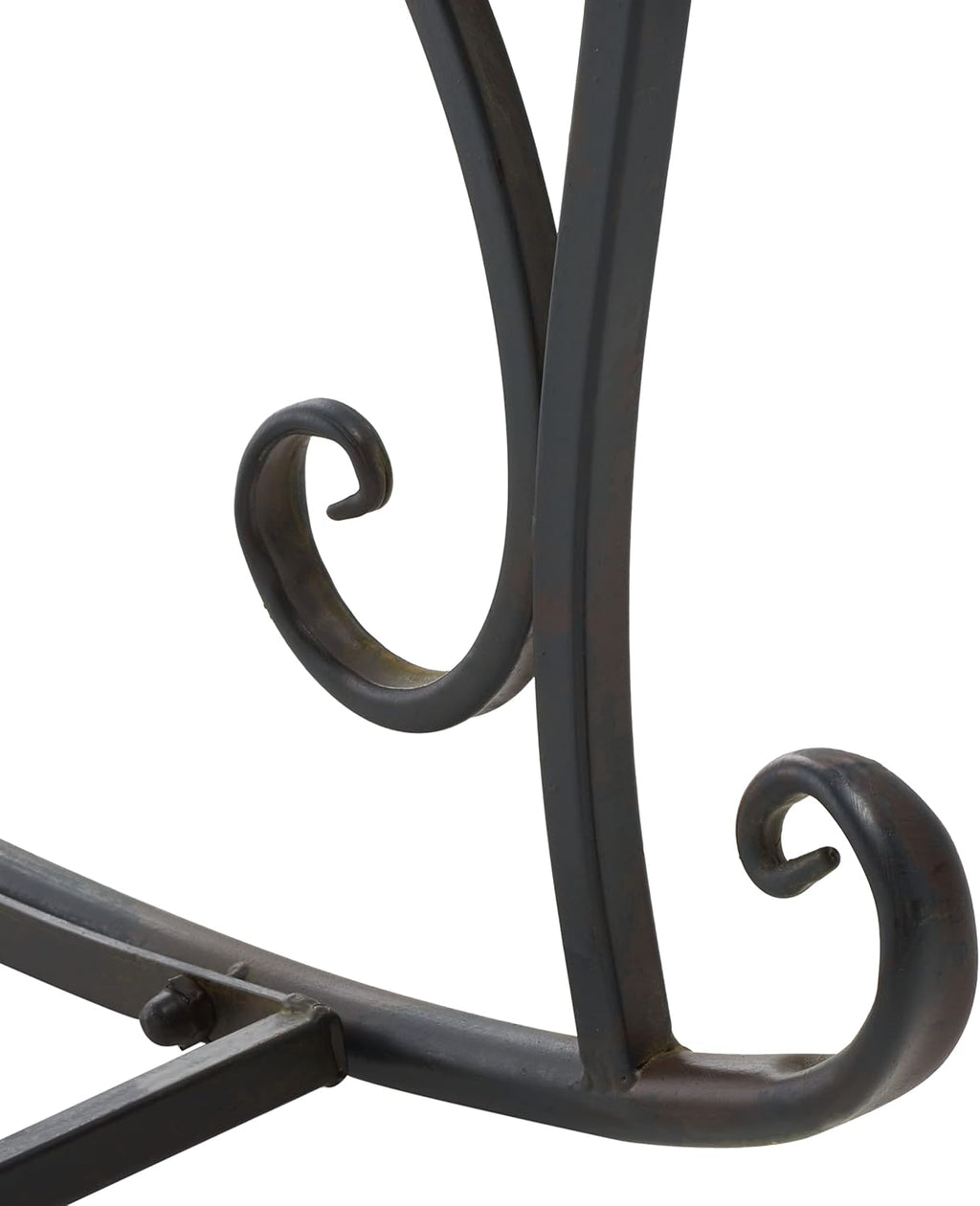 SAFAVIEH Outdoor - Medrano Iron Rocking Chair - Black Rust Iron Metal - Vintage Ornate Scrollwork Design - Ideal for Patio, Deck, Porch, Garden, 15' Seat Height (PAT5030E)