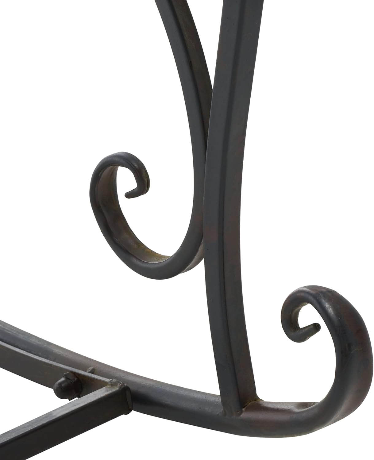 SAFAVIEH Outdoor - Medrano Iron Rocking Chair - Black Rust Iron Metal - Vintage Ornate Scrollwork Design - Ideal for Patio, Deck, Porch, Garden, 15' Seat Height (PAT5030E)