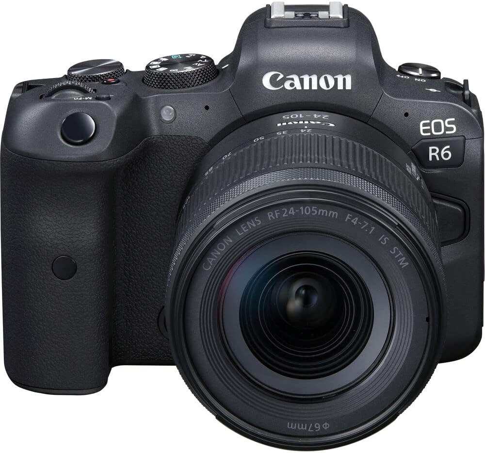 Canon EOS R6 Mirrorless Digital Camera with 24-105mm f/4-7.1 Lens (4082C022) + 64GB Memory Card + Case + Corel Photo Software + LPE6 Battery + External Charger + Card Reader + More