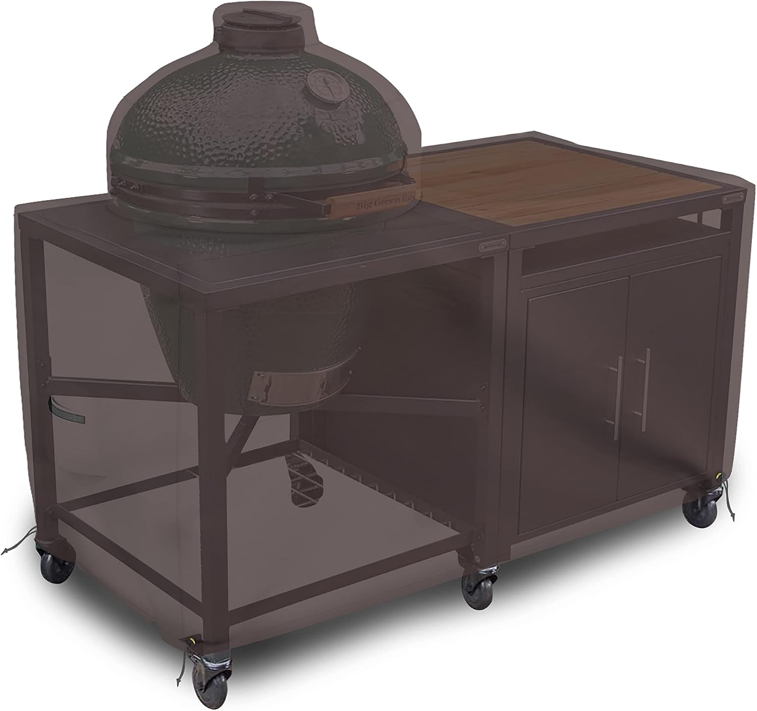 Big Egg Grill Outdoor Patio Covers 18 Oz Waterproof - 100% UV & Weather Resistant PVC Coated Patio Furniture Covers with Air Pockets & Drawstring for Snug fit (60' L x 36' W x 56' H, Coffee)