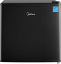 Midea MERM17B0ABB 1.7 Cu Ft Mini Fridge, Compact Refrigerator with Adjustable Thermostat, Reversible Door, Low Noise, Energy Efficient, Ideal for Dorm, Office, Bedroom, Black