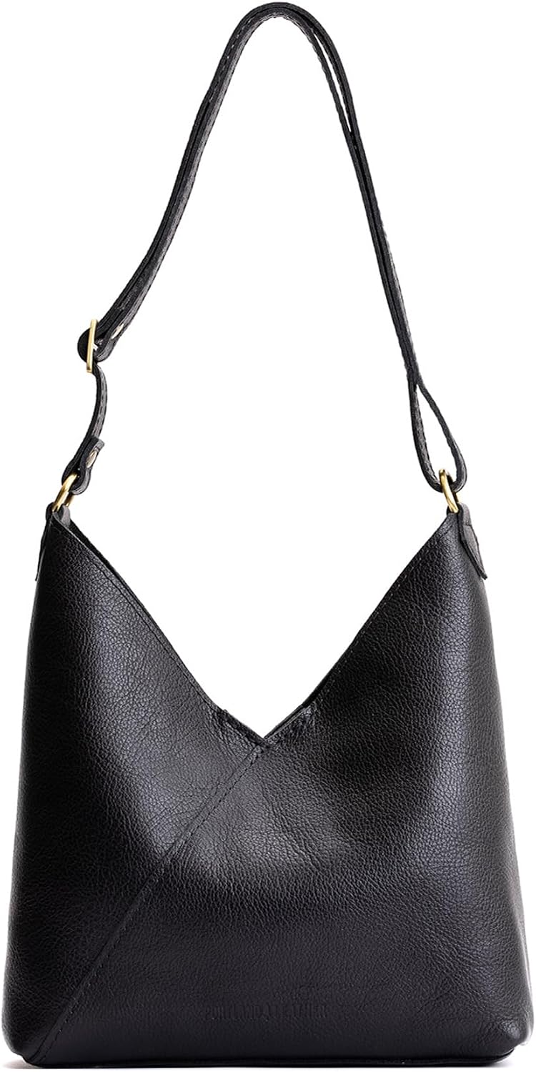 Portland Leather Goods Naomi Shoulder Bag – Handmade Slouchy Bag with Adjustable Crossbody Strap & Secure Magnetic Closure