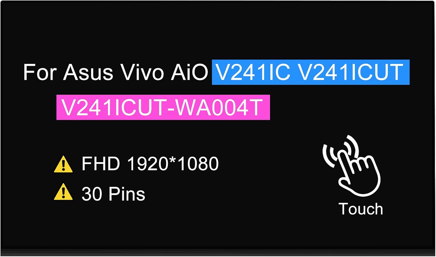 23.8' Screen Replacement for Asus Vivo All in One V241IC V241ICUT V241ICUT-WA004T LCD LED Display Panel FHD 1920x1080 Touch Screen