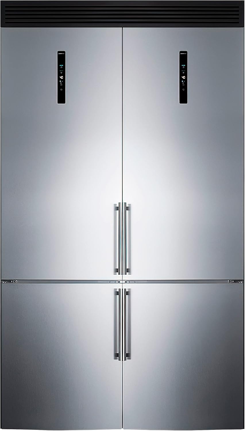 Summit 48' Bottom Refrigerator, Counter Depth Refrigerator-Freezer, French Door, Energy Star, Stainless Steel - FFBF181ES2KIT48