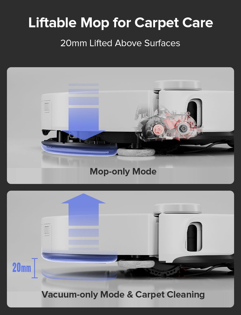roborock S8 MaxV Ultra Robot Vacuum & Sonic Mop, 10000 Pa Suction, Corner to Edge Deep Cleaning, Hot Air Self-Drying, Auto Empty & Refill, Detergent Dispenser, Obstacle Avoidance,White