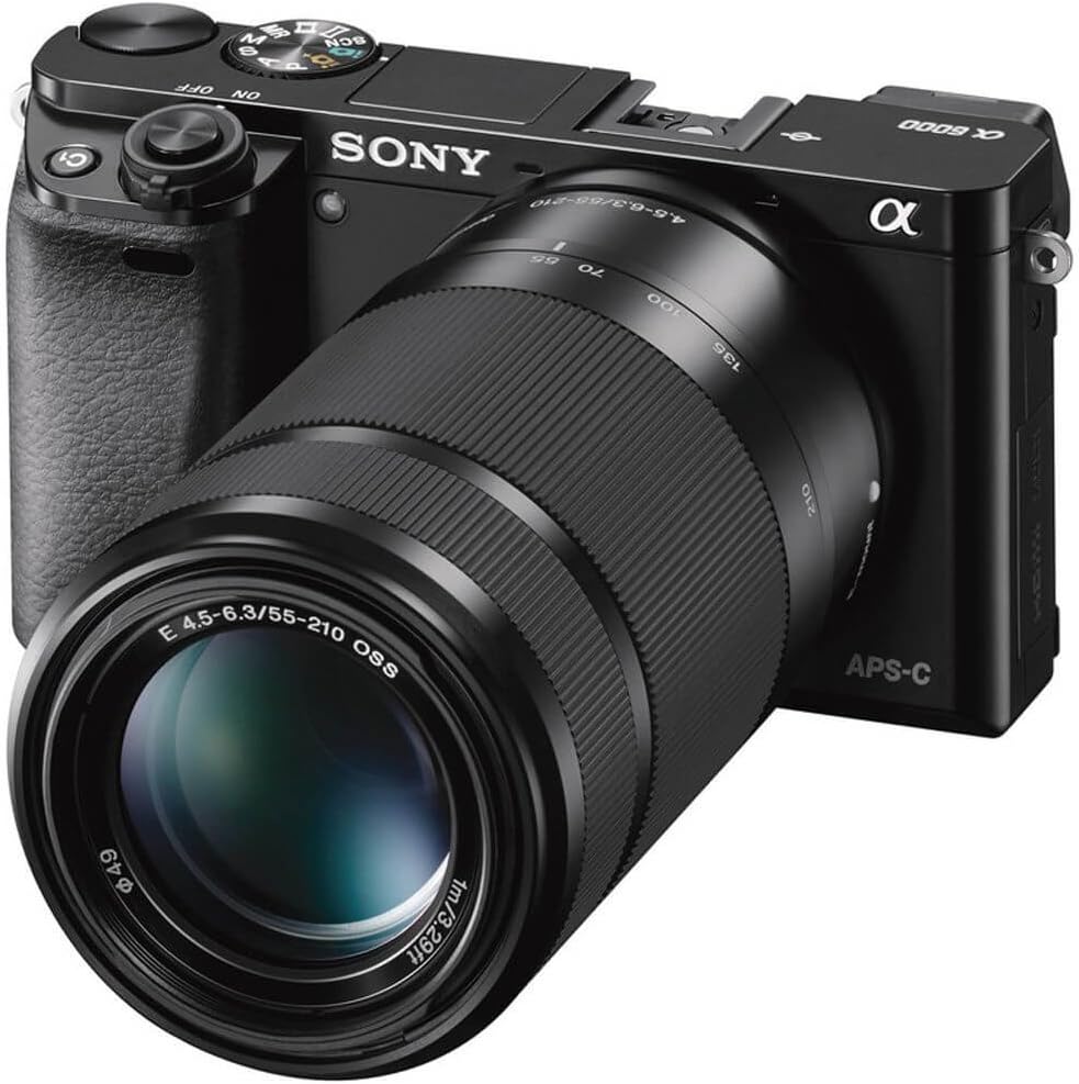 Sony Alpha a6000 Mirrorless Digital Camera w/ 16-50mm and 55-210mm Power Zoom Lenses Black