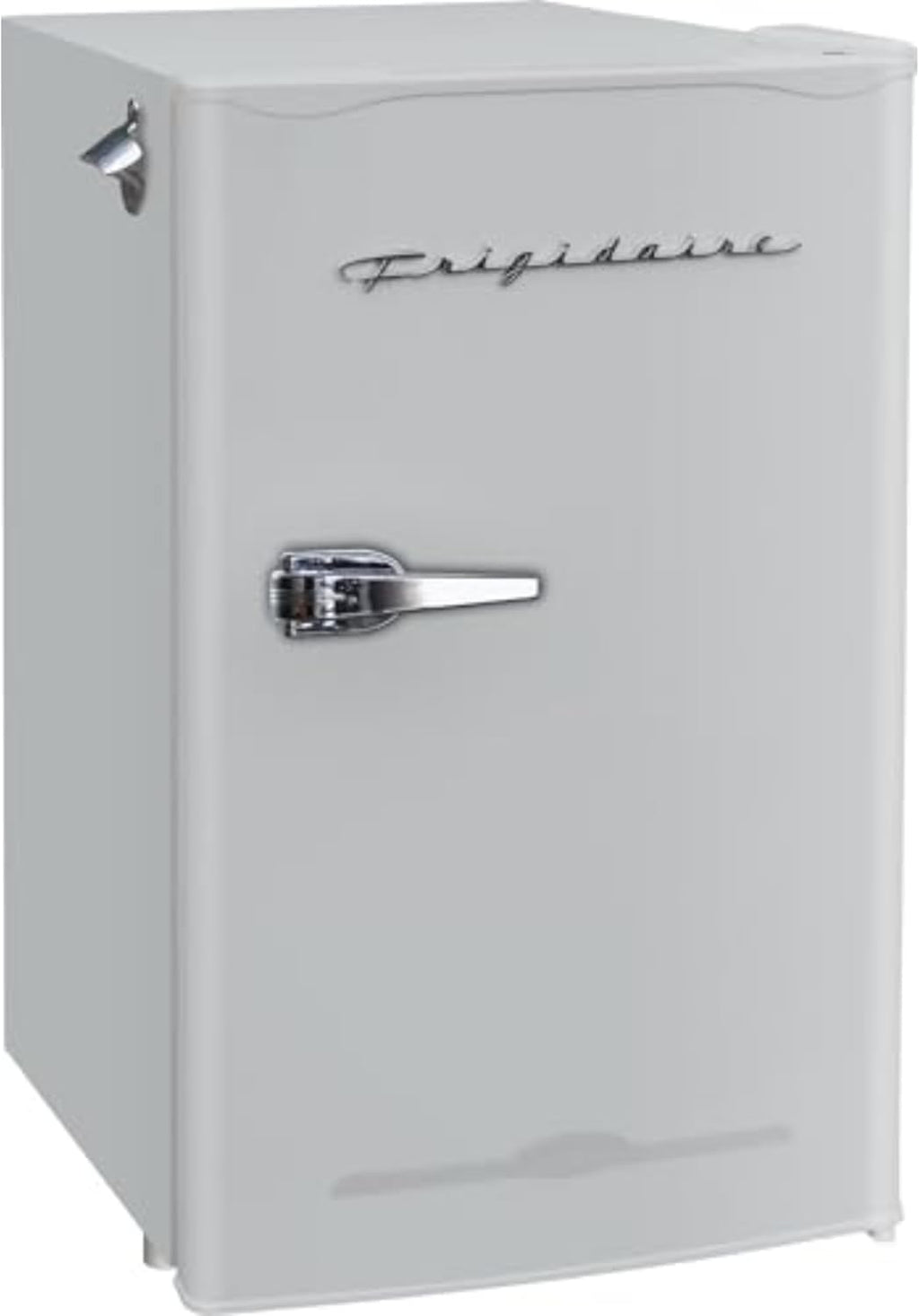 Frigidaire Retro Compact Fridge with Chiller, 3.2 cu ft Countertop Fridge with Built-In Bottle Opener, Compact Refrigerator for Office, Bedroom, Dorm Room or Cabin - 16.5'D x 19'W x 31'H (Moonbeam)