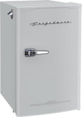 Frigidaire Retro Compact Fridge with Chiller, 3.2 cu ft Countertop Fridge with Built-In Bottle Opener, Compact Refrigerator for Office, Bedroom, Dorm Room or Cabin - 16.5'D x 19'W x 31'H (Moonbeam)
