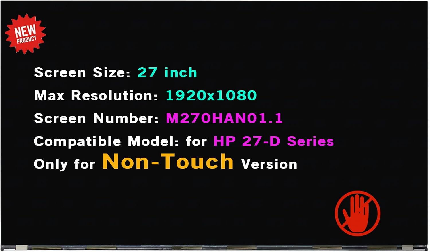 Screen Replacement M270HAN01.1 for DELL LCD Display Panel FHD 1920(RGB)×1080 30 Pins 60 HZ (Non-Touch Version)
