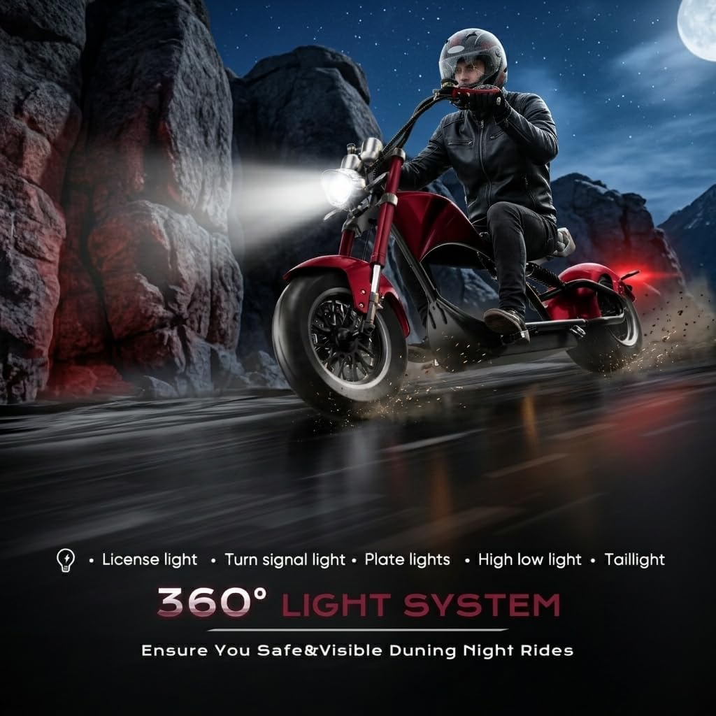 eAhora M1P 2000W Electric Motorcycle for Adults,37MPH 60V 30Ah Large Battery 40 Miles Range,Dual Hydraulic Brakes Full Suspension,Street Legal Electric Motorcycle for Commuting