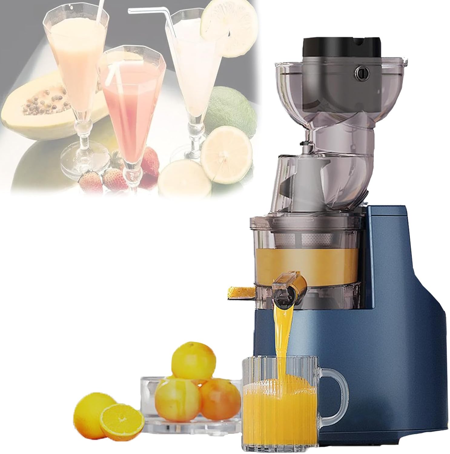 150w Centrifugal Juicer Large,Cold Press Juicer With 3.54 Inch Feed Chute,Plug-In Design,360° Self Feeding Professional Masticating Juicer,For Whole Fruit,Easy To Clean