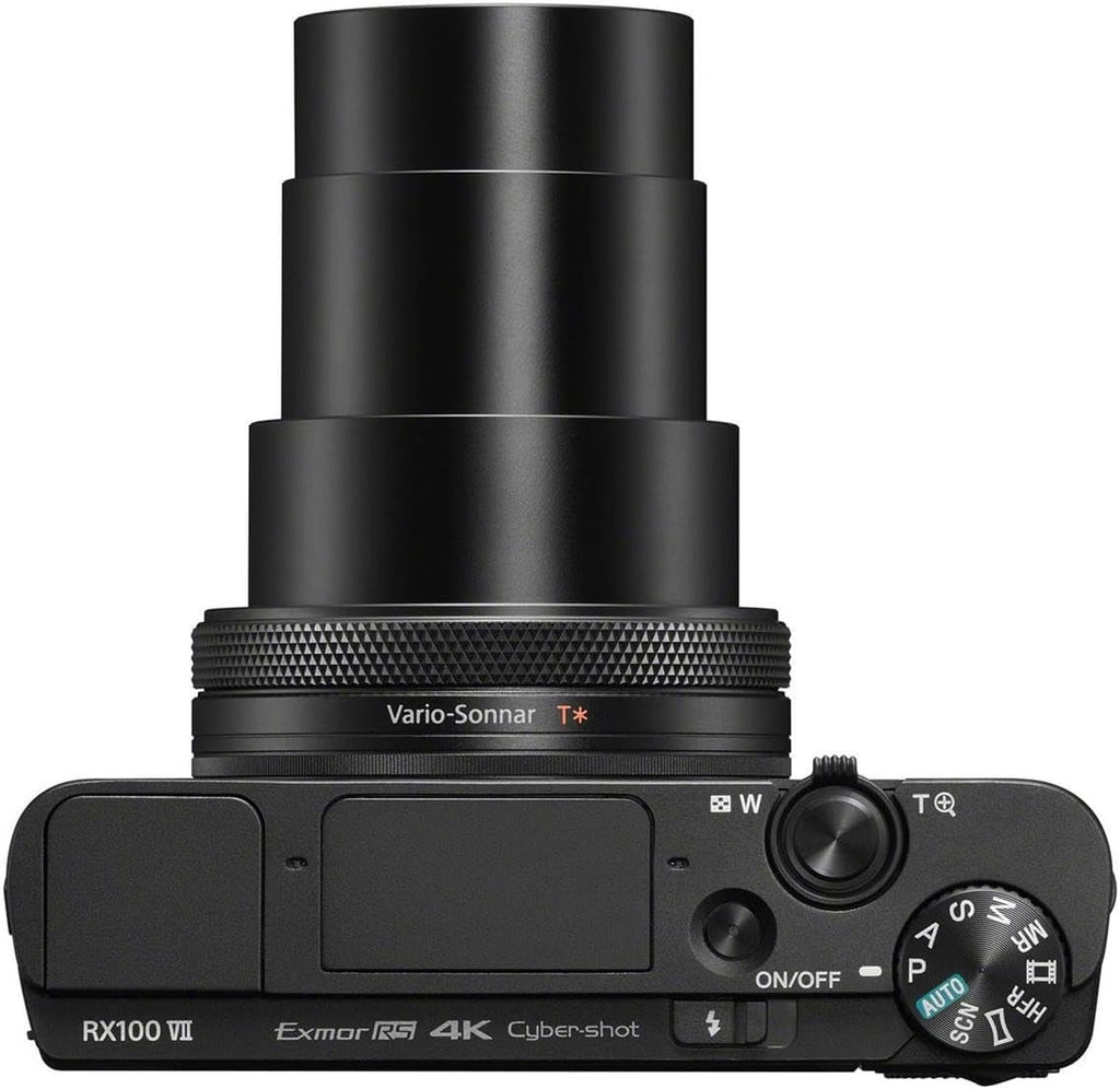 Sony Cyber-Shot RX100 VII Digital Camera, 20.1MP 1' Stacked CMOS Sensor, ZEISS Vario-Sonnar T 24-200mm f/2.8-4.5 Lens, 4K Video, Bundle with 64GB SD Card, Camera Bag, Sony 1-Year Warranty