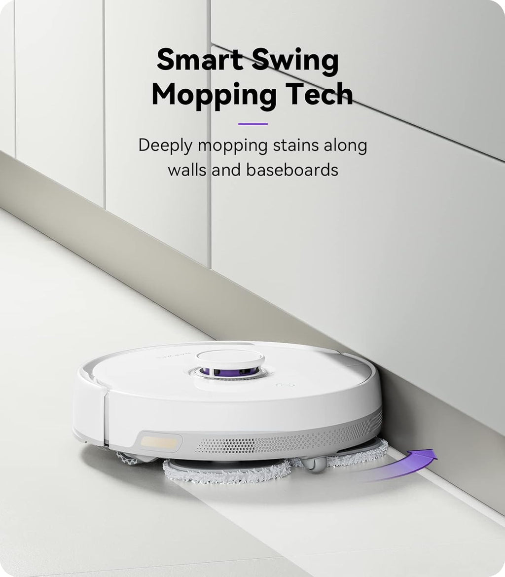 NARWAL Freo Robot Vacuum and Mop Comb, Washing & Drying, Dirt Sense Ultra Clean, Auto Add Cleaner, LCD Display, Smart Swing, Arcuate-Route, WiFi, APP Control, White (Renewed)