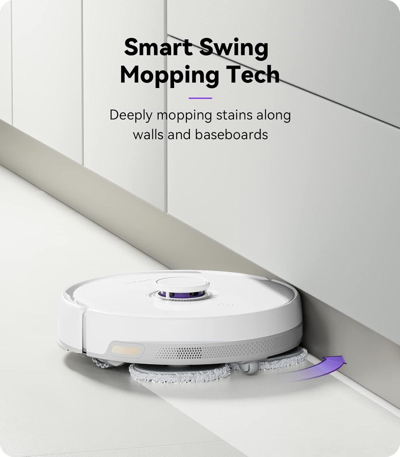 NARWAL Freo Robot Vacuum and Mop Comb, Washing & Drying, Dirt Sense Ultra Clean, Auto Add Cleaner, LCD Display, Smart Swing, Arcuate-Route, WiFi, APP Control, White (Renewed)