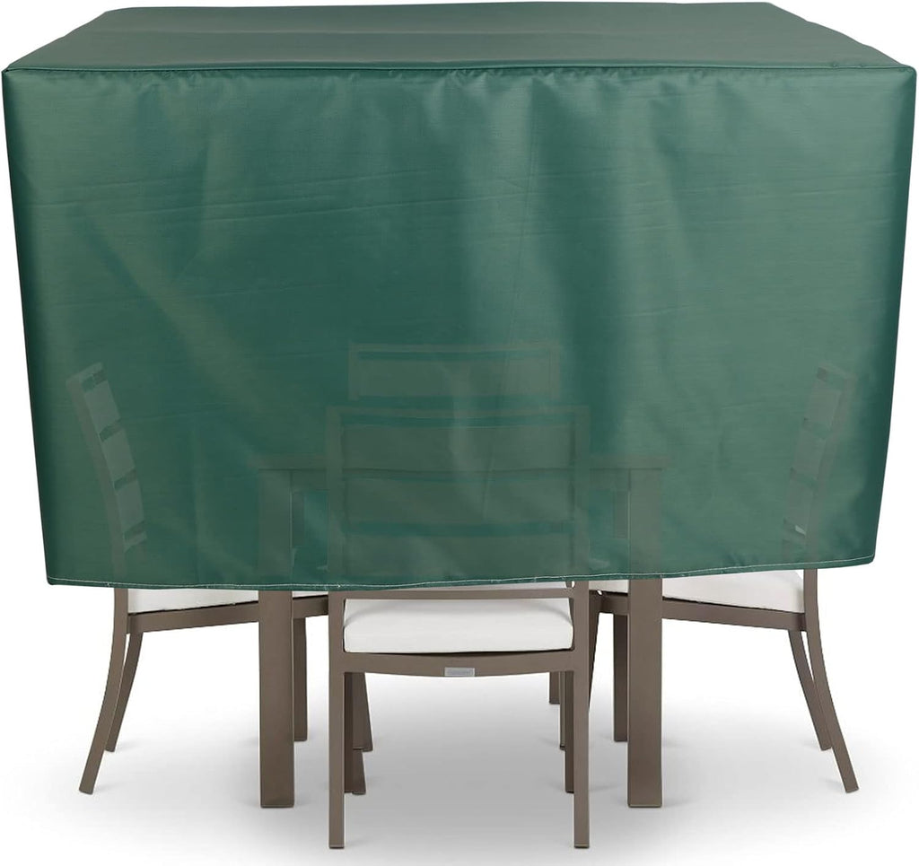 YSUEFIJO Garden Furniture Covers Waterproof Rectangular 100x100x31in Patio Furniture Cover Green 420D Oxford Fabric Rip Proof Heavy Duty Durable with Storage Bag Easy to Clean