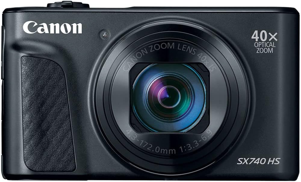 Canon PowerShot SX740 HS Digital Camera (Black) (2955C001) + 2 x 64GB Memory Card + 3 x NB13L Battery + Corel Photo Software + Charger + Card Reader + LED Light + Soft Bag + More