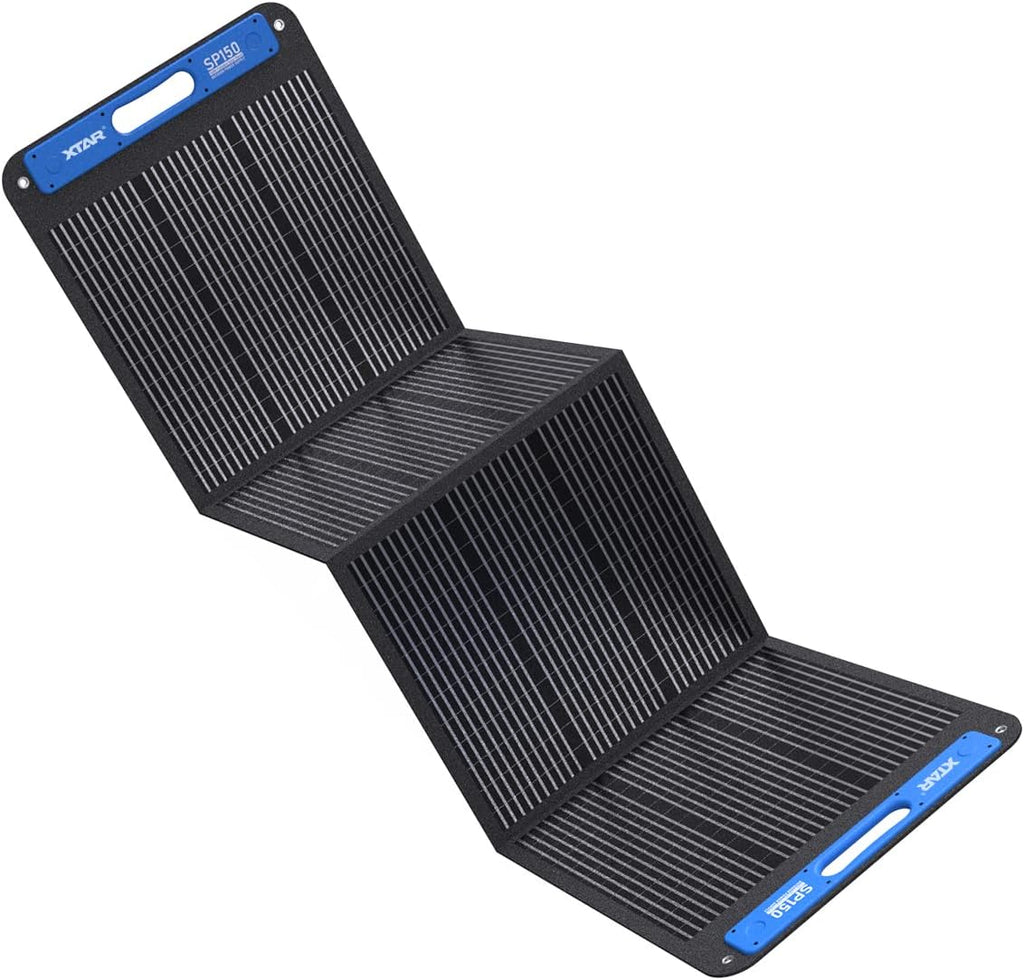 XTAR SP150 150W Portable Solar Panel for Power Station, Foldable Solar Charger with Adjustable Kickstand, Highly Efficient Panel for Outdoor Camping RV Off Grid System