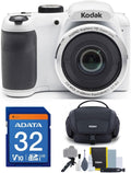 Kodak PIXPRO AZ252 Astro Zoom 16MP Digital Camera (White) Bundle with 32GB SD Card and Case (3 Items)