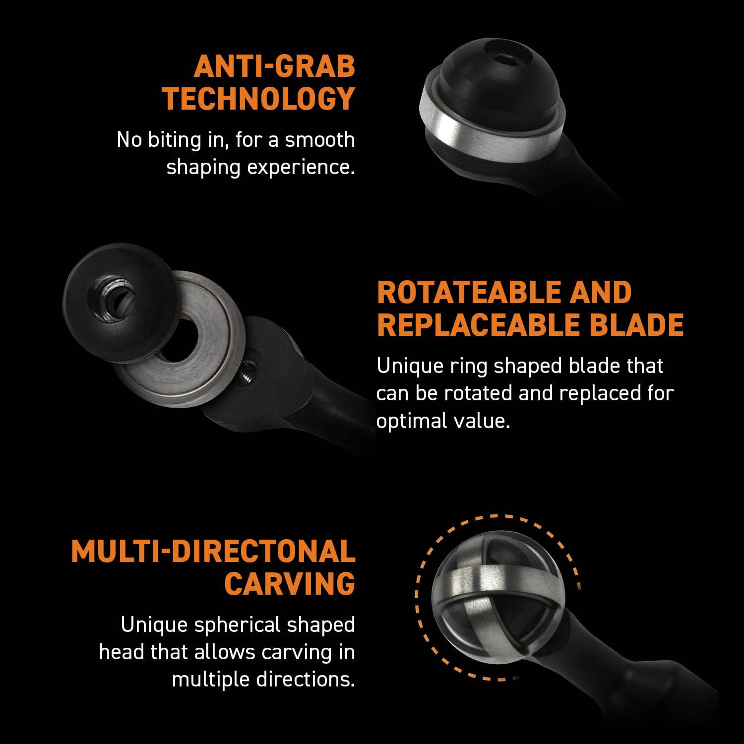 ARBORTECH Ball Gouge | Ø 30 mm Spherical Shaped Wood Gouge Power Carving Attachment for Angle Grinder | BAL.FG.2000