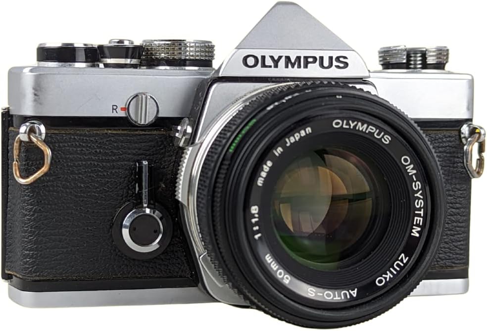 Olympus OM 1 Vintage 35mm SLR Film Camera with f/1.8 50mm Prime Lens (Renewed)
