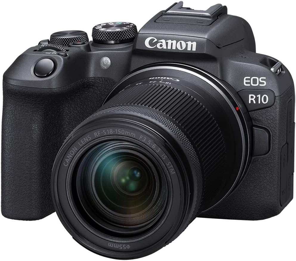 Canon EOS R10 Mirrorless Camera Kit | 24.2MP APS-C Sensor with RF-S 18-150mm Lens | 4K Video Dual Pixel AF Compact Travel Photography (5331C016) + Canon RF 50mm f/1.8 STM Lens + 64GB Card + Bag