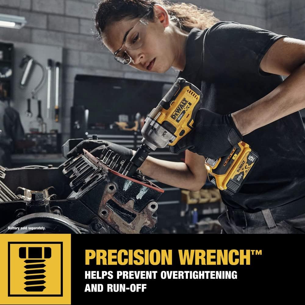 DEWALT 20V MAX XR Cordless Impact Wrench, 1/2', Includes Detent Pin Anvil and Belt Clip, Bare Tool Only (DCF892B)