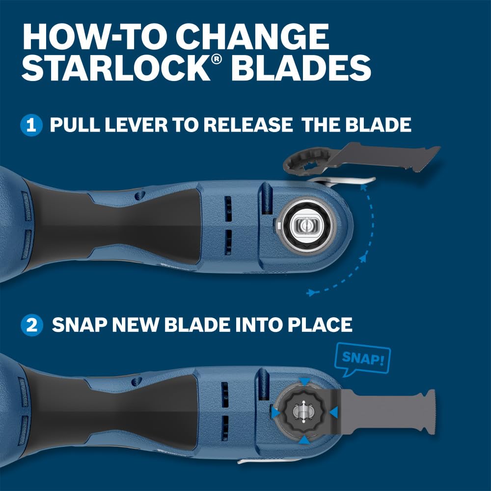 BOSCH 1-1/4 Inch OSL114C-10 Starlock Carbide Plunge Cut Blade 10-Pack - Professional Oscillating Multi-Tool Accessory with 3D Fit Interface, 30X Longer Life, Compatible with OIS Tools