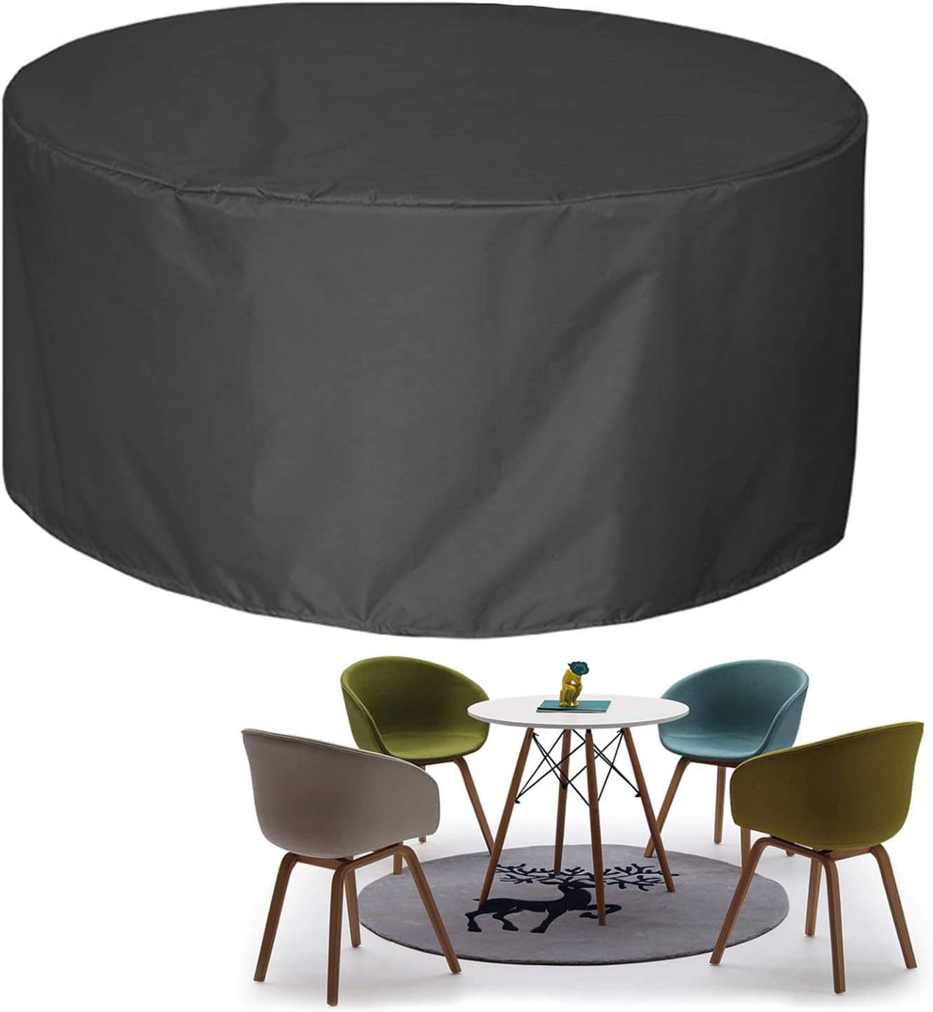 Outdoor Waterproof Patio Table Covers 114' D x 39' H, Heavy Duty Barbecue Gas Grill Cover, Extra Large Outdoor Furniture Set Covers, All Weather Protection Covers (290x100cm)