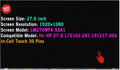 27' LCD Replacement for HP All in One 27-DP1380 LM270WFA-SSA1 LM270WFA SSA1 LM270WFA(SS)(A1) Display in-Cell Touch Screen FHD 1080P 30 Pins(Only for in-Cell Touch Version)