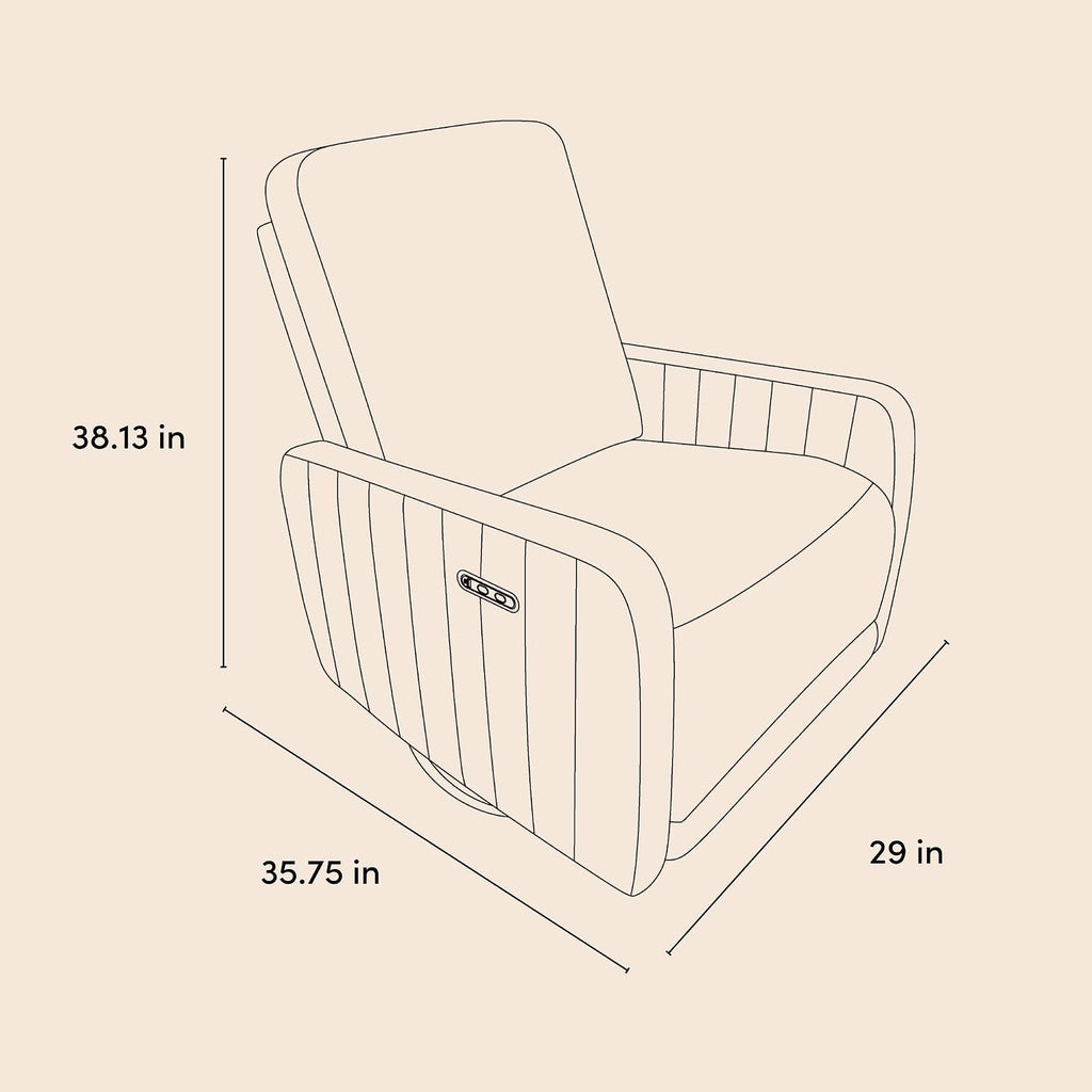 Storkcraft Kyoto Deluxe Power Recliner Swivel Glider (Ivory Boucle) – Premium Electronic Power Recliner for Nursery, Includes Dual-USB Charging Port with USB-A & USB-C, Glider Rocking Chair
