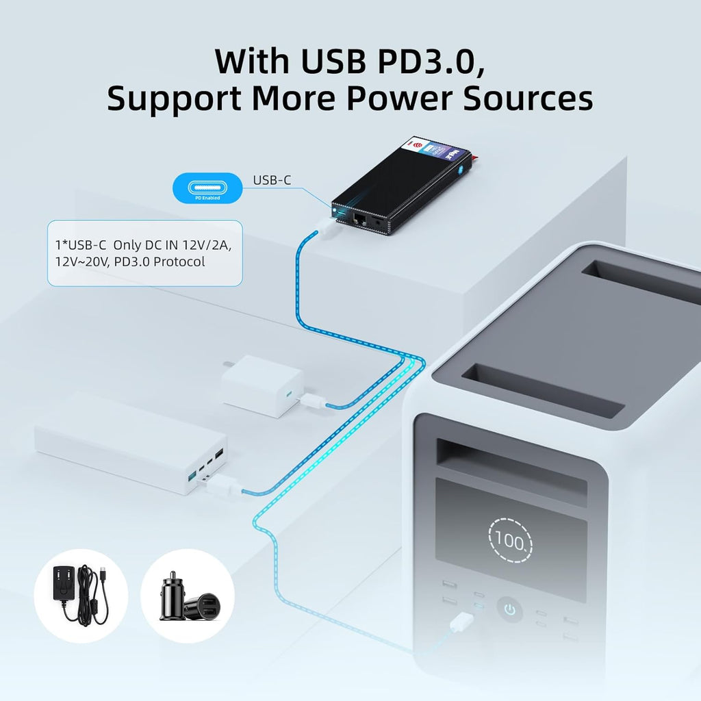 MeLE PCG02 Pro Fanless N100 Mini PC Stick 8GB LPDDR4x 256GB eMMC Win11pro Slim Micro Computer Stick Dual HDMI 4K Display WiFi 5 BT5.1 GbE, Support PD3.0 Protocol, on IoT, Digital Signage, MES, WMS