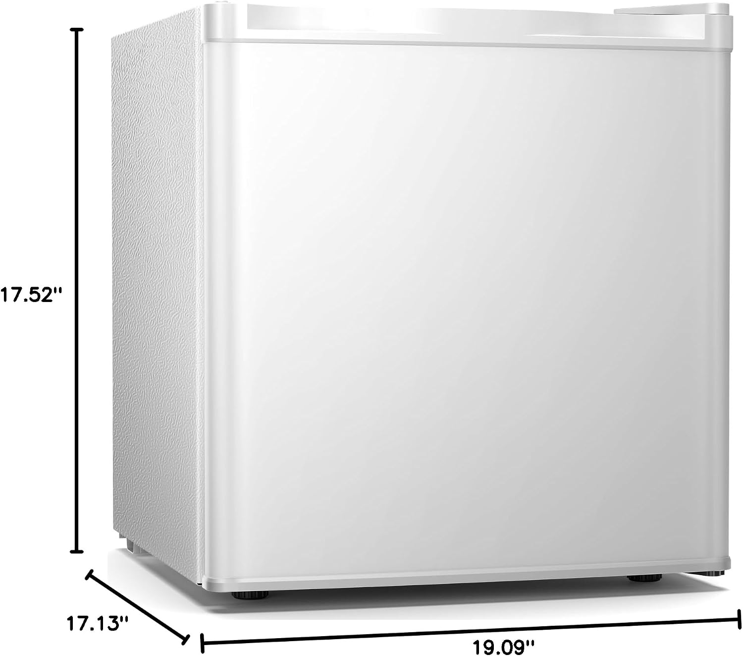 Antarctic Star 1.7 Cu.Ft Compact Refrigerator with Freezer,Adjustable Thermostat,Removable Glass Shelf,Single Reversible Door Mini Fridge for Bedroom,Office,Dorm,White