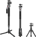 SmallRig 166.5cm / 65.6' Carbon Fiber Monopod for Camera, Compact Camera Monopod with One-Touch Height Adjustment, Max. 5kg Playload Ball Head, Storage Size of 68cm / 26.8', Weighs 1.72kg / 3.8lb