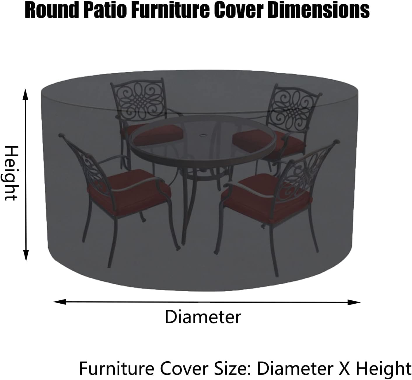 Outdoor Patio Furniture Cover 118' D x 39' H, Waterproof Table and Chairs Set Cover, Dust Proof Furniture Protective Cover, Heavy Duty Outdoor Sectional Sofa Covers (300x100cm)