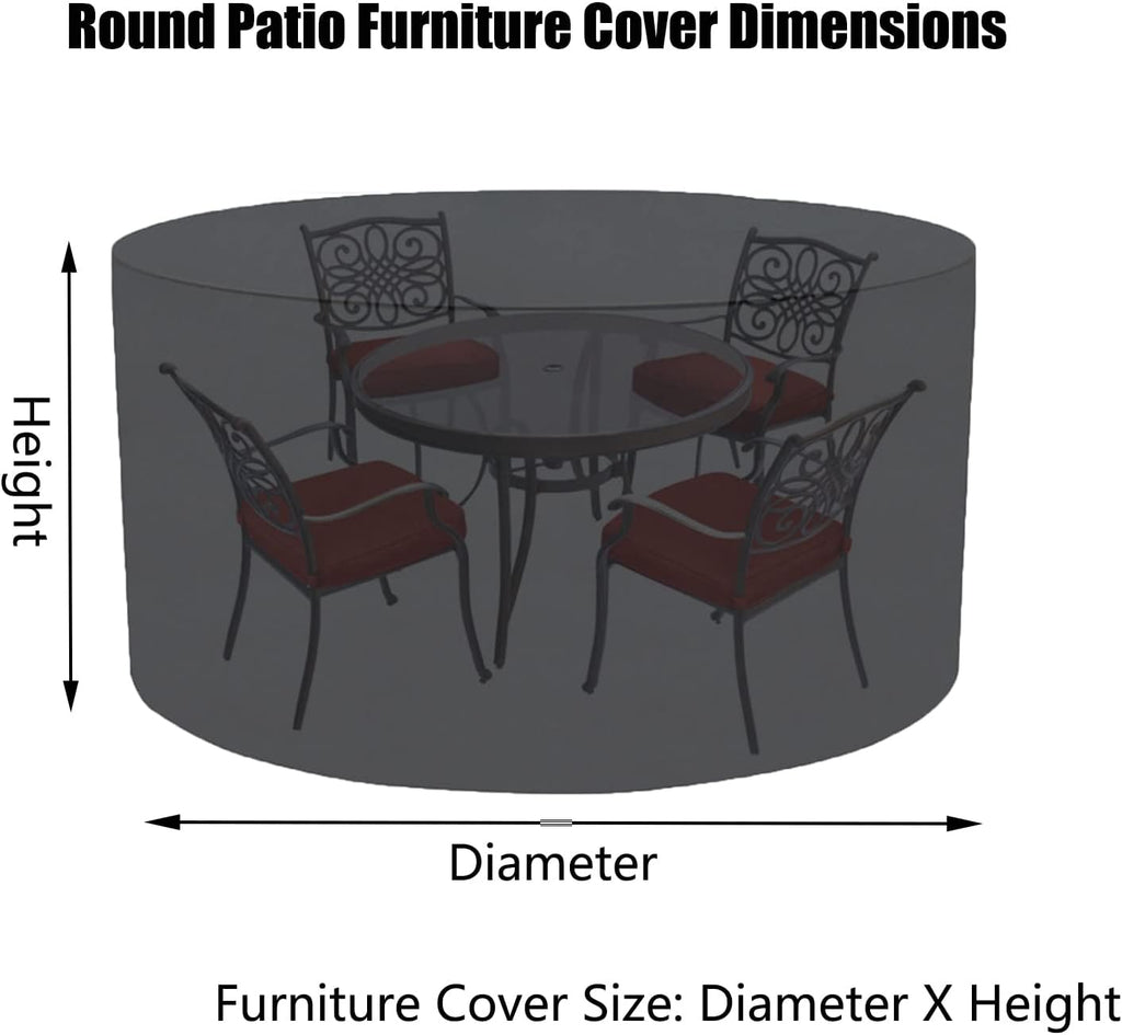 Outdoor Patio Furniture Cover 126' D x 39' H, Waterproof Table and Chairs Set Cover, Dust Proof Furniture Protective Cover, Heavy Duty Outdoor Sectional Sofa Covers (320x100cm)
