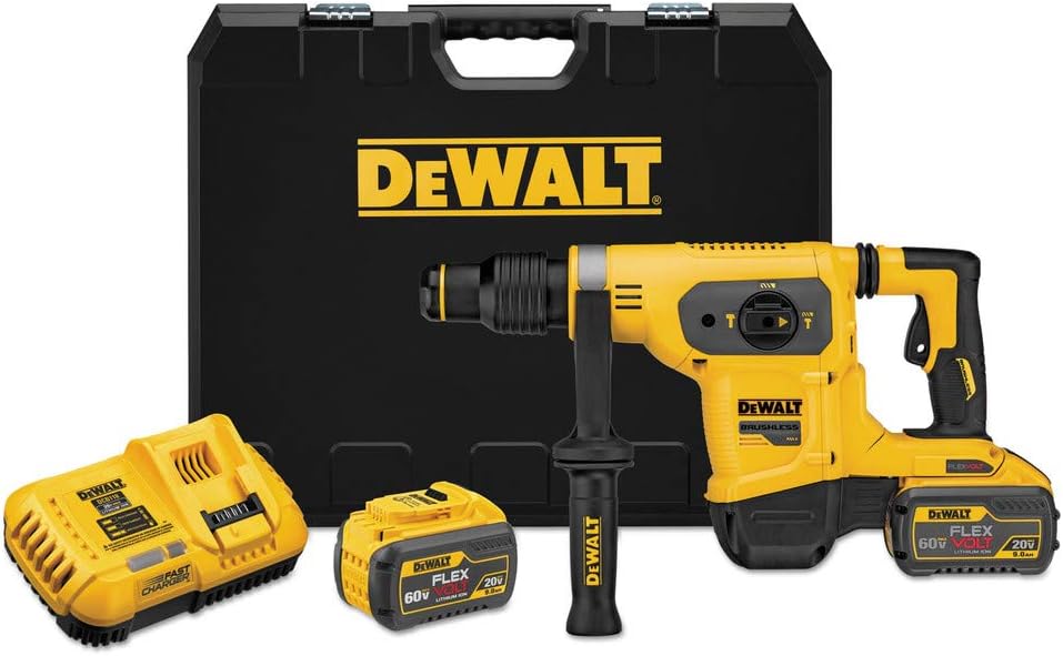 DEWALT 60V MAX Cordless Hammer Drill Kit, 1-9/16 in., (2) FLEXVOLT Batteries & Charger Included (DCH481X2)